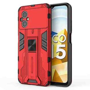 For Xiaomi Poco M5 5G India Supersonic PC + TPU Shock-proof Protective Phone Case with Holder(Red)