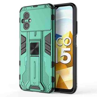 For Xiaomi Poco M5 5G India Supersonic PC + TPU Shock-proof Protective Phone Case with Holder(Green)