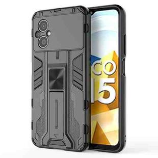 For Xiaomi Poco M5 5G India Supersonic PC + TPU Shock-proof Protective Phone Case with Holder(Black)