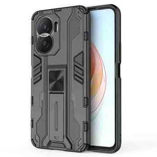 For Honor X40i 5G Supersonic PC + TPU Shock-proof Protective Phone Case with Holder(Black)
