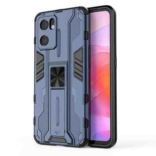 For OPPO Reno7 SE 5G Supersonic PC + TPU Shock-proof Protective Phone Case with Holder(Blue)