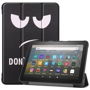For Kindle Fire HD 8 (2020) Colored Drawing Horizontal Flip Leather Case, with Three-folding Holder & Wake-up / Sleep Function(Big Eye Me)