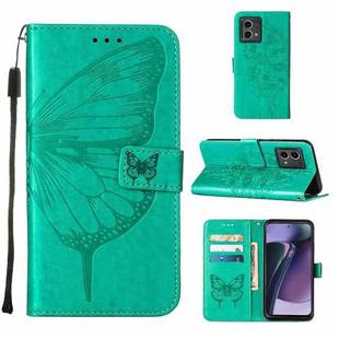 For Motorola Moto G Stylus 5G 2023 Embossed Butterfly Leather Phone Case(Green)