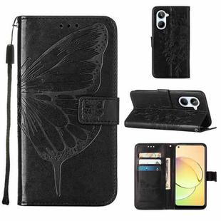 For Realme 10 4G Embossed Butterfly Leather Phone Case(Black)