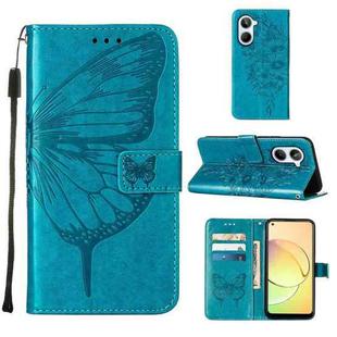 For Realme 10 4G Embossed Butterfly Leather Phone Case(Blue)