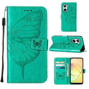 For Realme 10 4G Embossed Butterfly Leather Phone Case(Green)