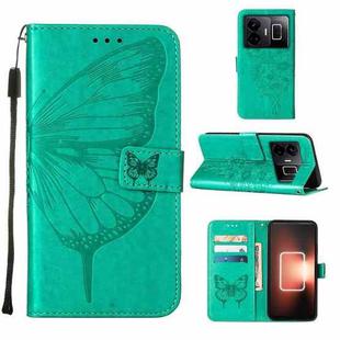 For Realme GT Neo 5 5G / GT3 Embossed Butterfly Leather Phone Case(Green)
