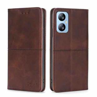 For Blackview A52 Cow Texture Magnetic Horizontal Flip Leather Phone Case(Dark Brown)