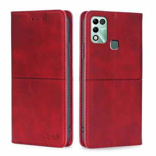 For Infinix Hot 11 Play Cow Texture Magnetic Horizontal Flip Leather Phone Case(Red)