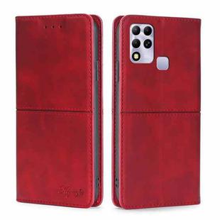 For Infinix Hot 11 RU Version Cow Texture Magnetic Horizontal Flip Leather Phone Case(Red)