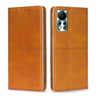 For Infinix Hot 11s NFC Cow Texture Magnetic Horizontal Flip Leather Phone Case(Light Brown)
