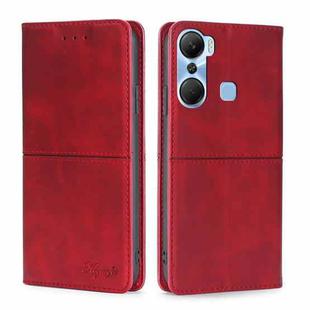 For Infinix Hot 12 Pro Cow Texture Magnetic Horizontal Flip Leather Phone Case(Red)