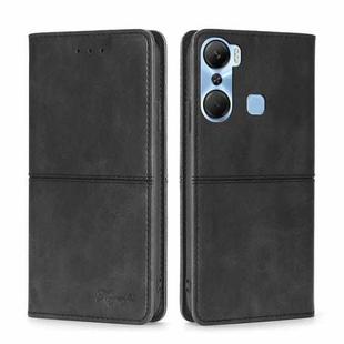 For Infinix Hot 12 Pro Cow Texture Magnetic Horizontal Flip Leather Phone Case(Black)