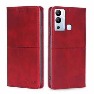 For Infinix Hot 12i Cow Texture Magnetic Horizontal Flip Leather Phone Case(Red)