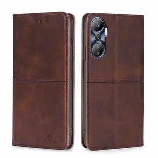 For Infinix Hot 20 4G Cow Texture Magnetic Horizontal Flip Leather Phone Case(Dark Brown)