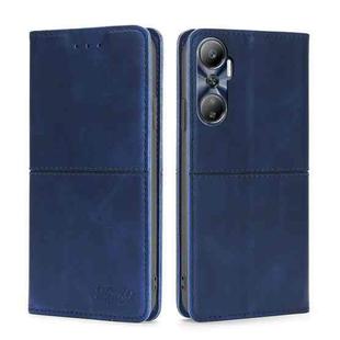 For Infinix Hot 20 4G Cow Texture Magnetic Horizontal Flip Leather Phone Case(Blue)