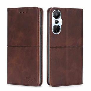 For Infinix Hot 20S Cow Texture Magnetic Horizontal Flip Leather Phone Case(Dark Brown)
