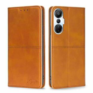 For Infinix Hot 20S Cow Texture Magnetic Horizontal Flip Leather Phone Case(Light Brown)
