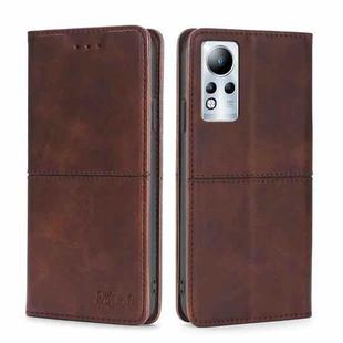 For Infinix Note 11 Cow Texture Magnetic Horizontal Flip Leather Phone Case(Dark Brown)