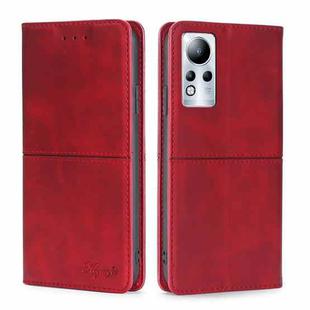 For Infinix Note 11 Cow Texture Magnetic Horizontal Flip Leather Phone Case(Red)