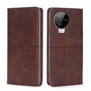 For Infinix Note 12 Pro 4G/Note 12 2023 Cow Texture Magnetic Horizontal Flip Leather Phone Case(Dark Brown)