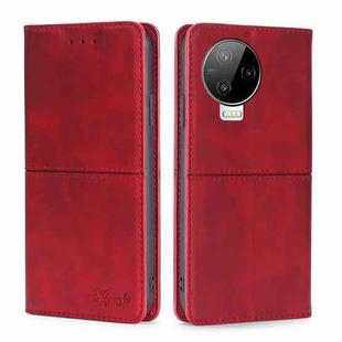 For Infinix Note 12 Pro 4G/Note 12 2023 Cow Texture Magnetic Horizontal Flip Leather Phone Case(Red)