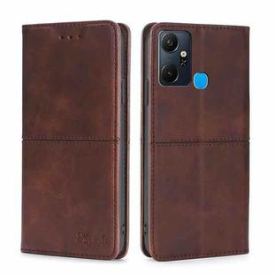 For Infinix Smart 6 Plus Cow Texture Magnetic Horizontal Flip Leather Phone Case(Dark Brown)