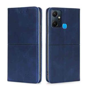 For Infinix Smart 6 Plus Cow Texture Magnetic Horizontal Flip Leather Phone Case(Blue)