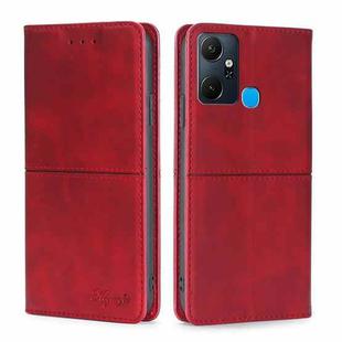 For Infinix Smart 6 Plus Cow Texture Magnetic Horizontal Flip Leather Phone Case(Red)