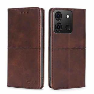 For Infinix Smart 7 Cow Texture Magnetic Horizontal Flip Leather Phone Case(Dark Brown)