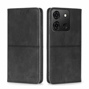 For Infinix Smart 7 Cow Texture Magnetic Horizontal Flip Leather Phone Case(Black)