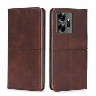 For Infinix Zero 20 Cow Texture Magnetic Horizontal Flip Leather Phone Case(Dark Brown)