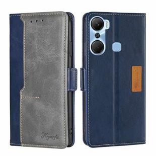 For Infinix Hot 12 Pro Contrast Color Side Buckle Leather Phone Case(Blue + Grey)