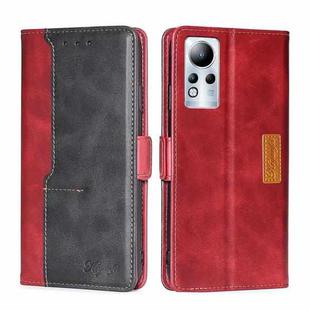 For Infinix Note 11 Contrast Color Side Buckle Leather Phone Case(Red + Black)