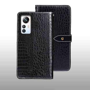 For Blackview A85 idewei Crocodile Texture Leather Phone Case(Black)