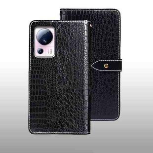 For Xiaomi 13 Lite idewei Crocodile Texture Leather Phone Case(Black)