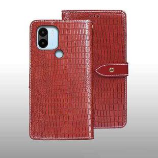For Xiaomi Redmi A2+ idewei Crocodile Texture Leather Phone Case(Red)