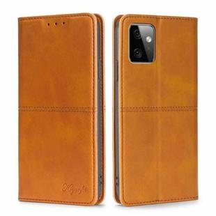 For Motorola Moto G Power 2023 Cow Texture Magnetic Horizontal Flip Leather Phone Case(Light Brown)