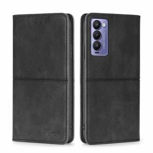 For Tecno Camon 18 / 18 P Cow Texture Magnetic Horizontal Flip Leather Phone Case(Black)