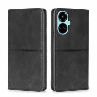 For Tecno Camon 19 / Camon 19 Pro Cow Texture Magnetic Horizontal Flip Leather Phone Case(Black)