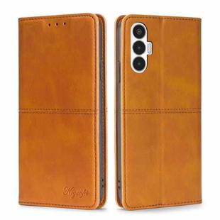 For Tecno Pova 3 Cow Texture Magnetic Horizontal Flip Leather Phone Case(Light Brown)
