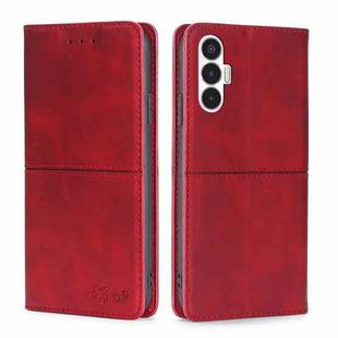 For Tecno Pova 3 Cow Texture Magnetic Horizontal Flip Leather Phone Case(Red)