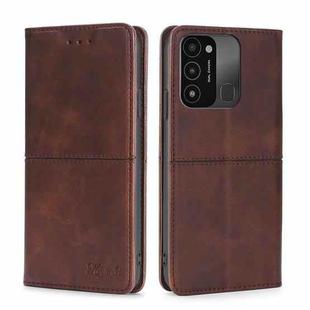 For Tecno Spark 8C Cow Texture Magnetic Horizontal Flip Leather Phone Case(Dark Brown)