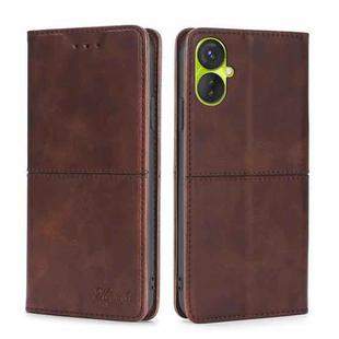 For Tecno Spark 9 Pro Cow Texture Magnetic Horizontal Flip Leather Phone Case(Dark Brown)