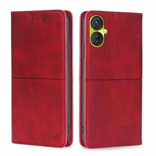 For Tecno Spark 9 Pro Cow Texture Magnetic Horizontal Flip Leather Phone Case(Red)