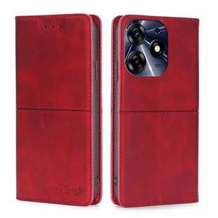 For Tecno Spark 10 Pro Cow Texture Magnetic Horizontal Flip Leather Phone Case(Red)