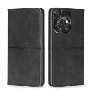 For Tecno Spark 10C Cow Texture Magnetic Horizontal Flip Leather Phone Case(Black)