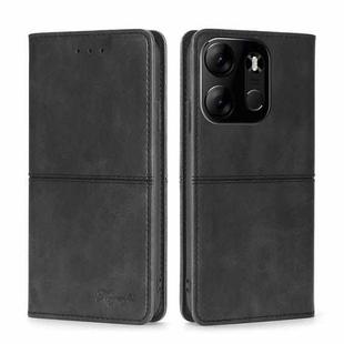 For Tecno Spark Go 2023 / Pop 7 / Pop 7 Pro Cow Texture Magnetic Horizontal Flip Leather Phone Case(Black)