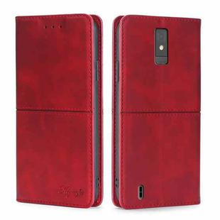 For ZTE Blade A32 Cow Texture Magnetic Horizontal Flip Leather Phone Case(Red)