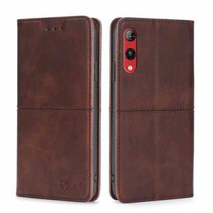 For Rakuten Hand 4G Cow Texture Magnetic Horizontal Flip Leather Phone Case(Dark Brown)